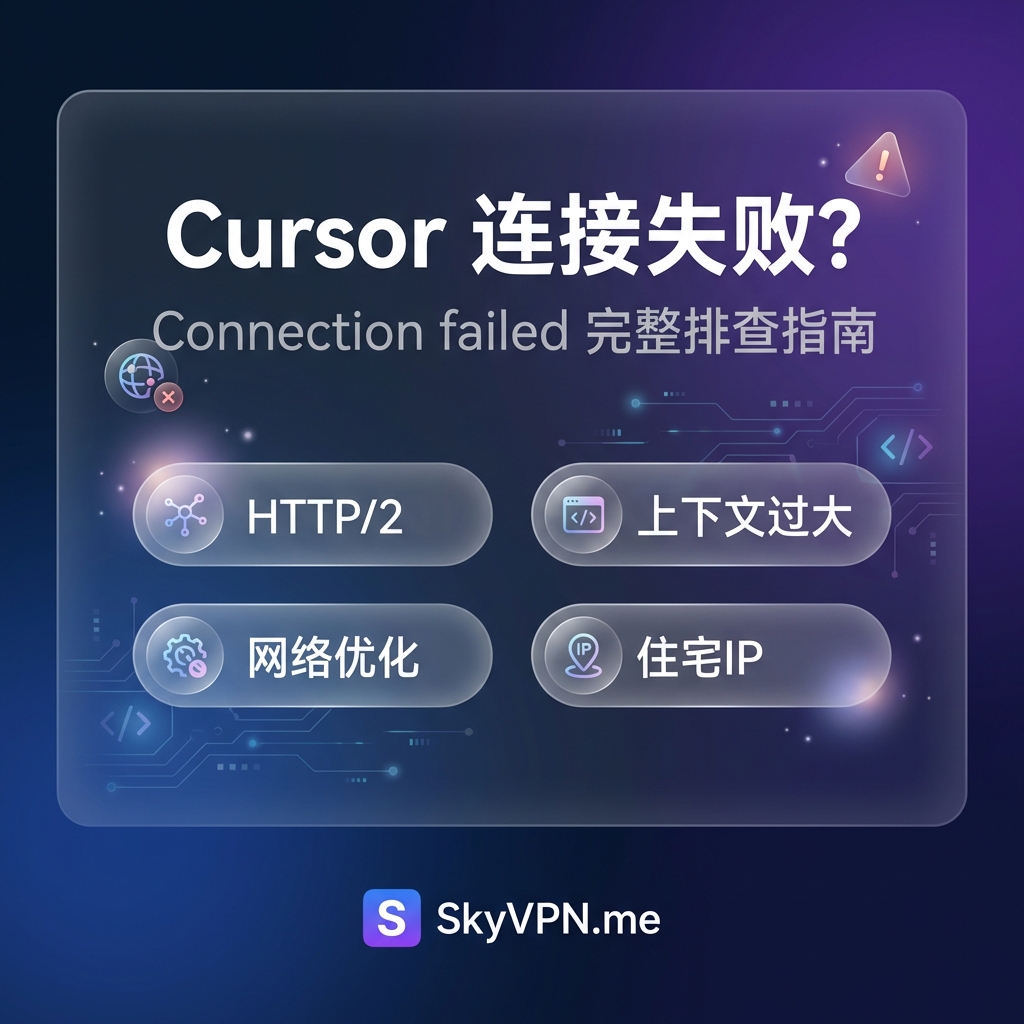 Cursor 报错:Connection failed. If the problem persists, please check your internet connection or VPN