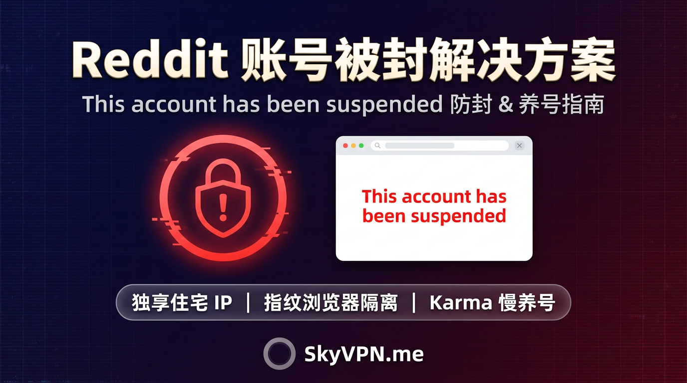 Reddit 运营账号被封:This account has been suspended 注册与养号防封号指南